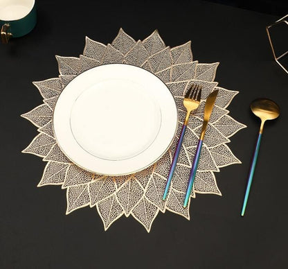 2/4/6/8 PVC Leaf Shape Placemats