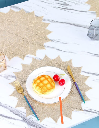 2/4/6/8 PVC Leaf Shape Placemats