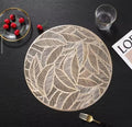 2/4/6/8 PVC Leaf Shape Round Placemats