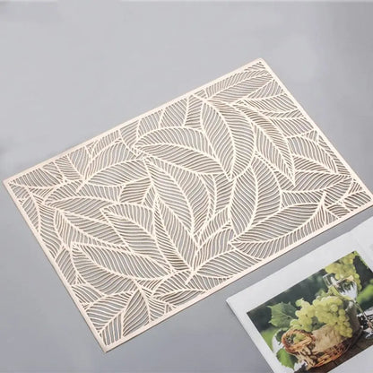 2/4/6/8 PVC Leave Placemats Rectangle 12x18