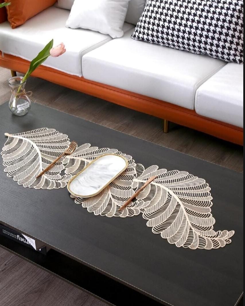 2/4/6/8 Vinyl leaf design Placemats