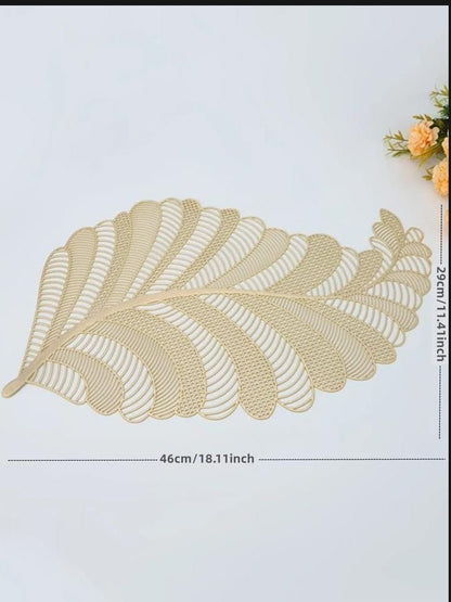 2/4/6/8 Vinyl leaf design Placemats