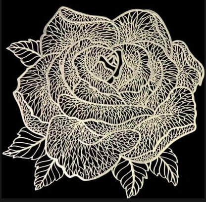 2/4/6/8 Vinyl Rose Design Placemats