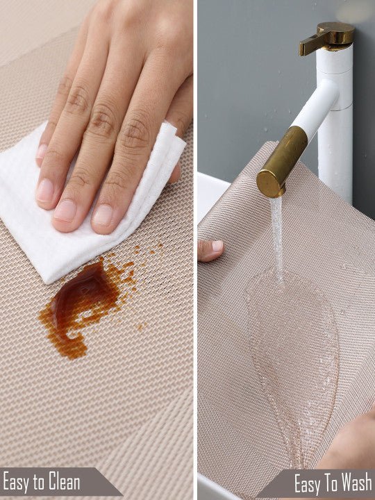 5 Pieces Light PVC Washable Placemats with Runner