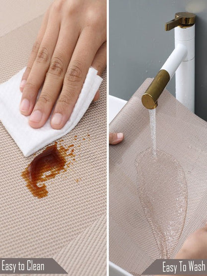 5 Pieces Light PVC Washable Placemats with Runner