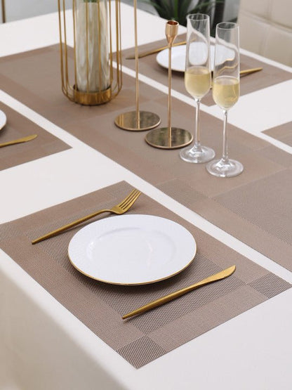 5 Pieces Light PVC Washable Placemats with Runner