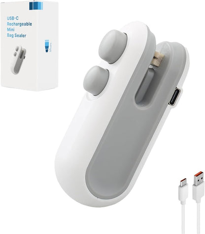 Rechargeable Mini Heat Sealer & Plastic Bag Cutter (2-in-1)