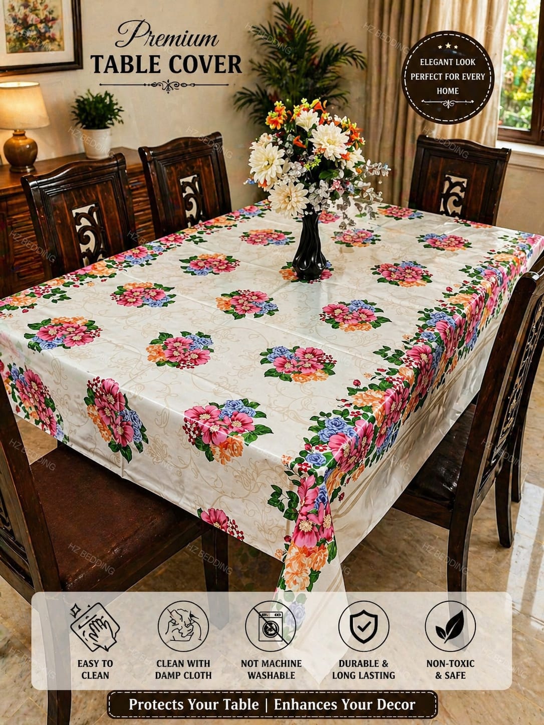 6 seater Premium Floral Table Cover