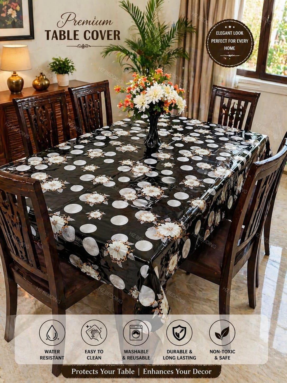 6 seater Premium Floral Table Cover