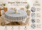 6 Seater Round Waterproof Table Cover with Elegant Lace Border New Design C