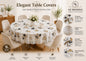 6 Seater Round Waterproof Table Cover with Elegant Lace Border New Design F