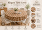 6 Seater Round Waterproof Table Cover with Elegant Lace Border New Design J