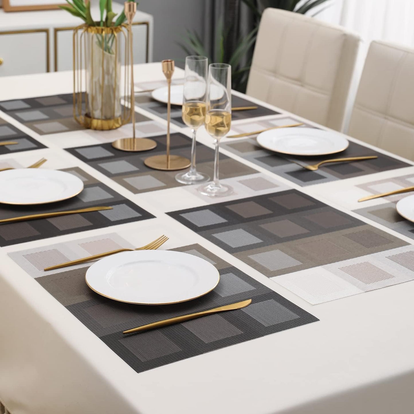 7 Pcs Dining Table Mat & Runner Set – Washable, Heat Resistant New Design