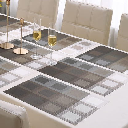 7 Pcs Dining Table Mat & Runner Set – Washable, Heat Resistant New Design