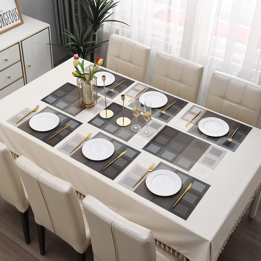 7 Pcs Dining Table Mat & Runner Set – Washable, Heat Resistant New Design