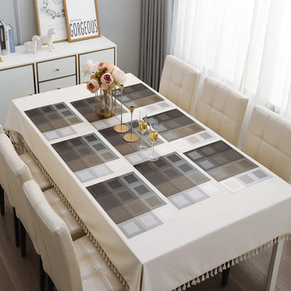 7 Pcs Dining Table Mat & Runner Set – Washable, Heat Resistant New Design
