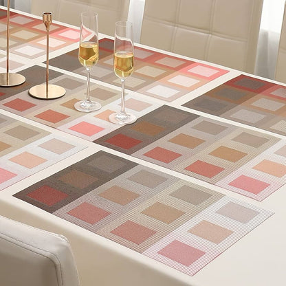 7 Pcs Dining Table Mat & Runner Set – Washable, Heat Resistant New Design A
