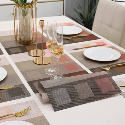 7 Pcs Dining Table Mat & Runner Set – Washable, Heat Resistant New Design A