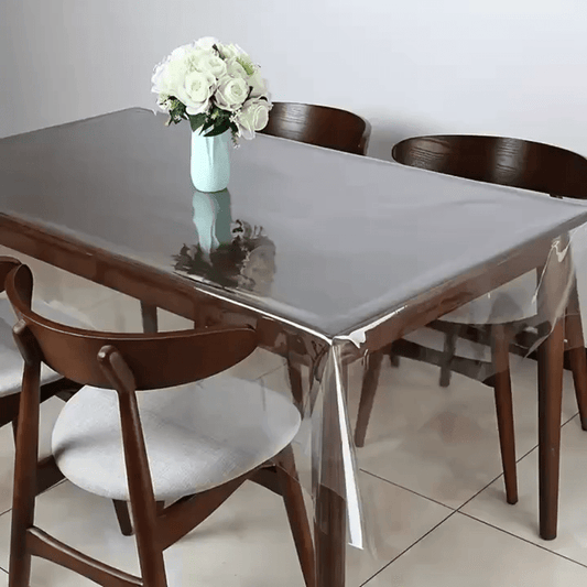 4 Seater PVC( 5 x 6 Ft) 60x72 inch Transparent Clear Dining Table Sheet
