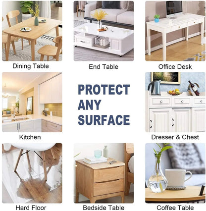 6 Seater PVC( 5 x 7.5 Ft) 60x90 inch Transparent Clear Dining Table Sheet