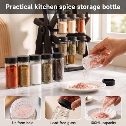 18 Jar Rotating Spice Organizer Rack 360 Degree Kitchen Seasoning Stand
