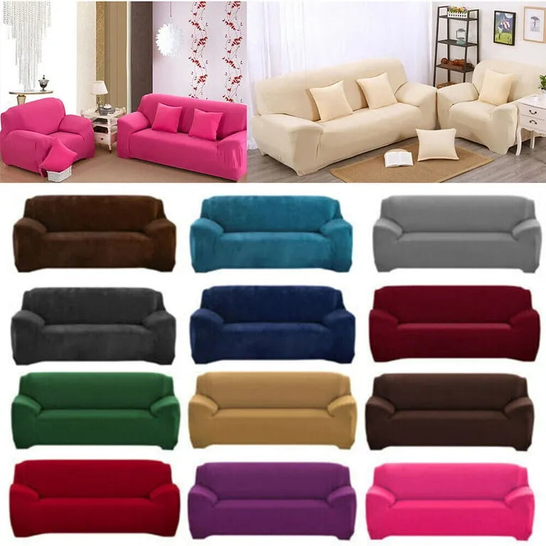 5 Seater (3+1+1) Sofa Cover Set 5 Seater Sofa Cover Elastic Fitted Solid Color Jersey Cover Comfortable Couch Cover Standard Size