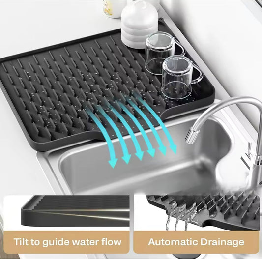 Silicone Anti-Slip Kitchen Drain Mat – Quick-Dry Sink Mat