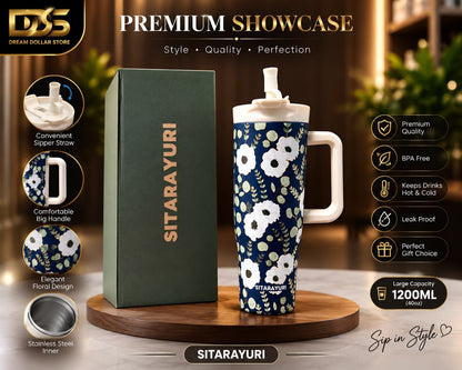 SITARAYURI Premium Quality  With Steel Straw And Straw Stopper 1200ML (40oz)