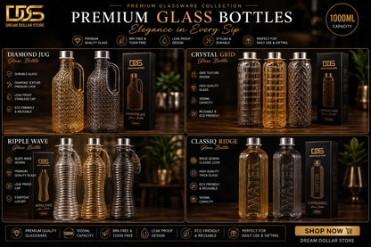 Glass Bottle  1000ML Premium Quality  Box Packing