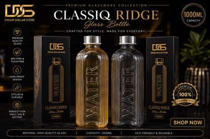 Glass Bottle  1000ML Premium Quality  Box Packing