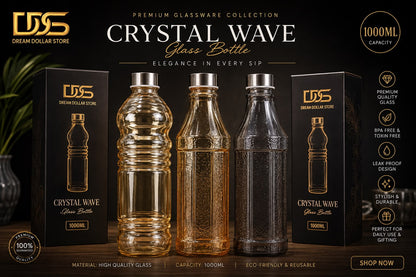 Glass Bottle  1000ML Premium Quality  Box Packing