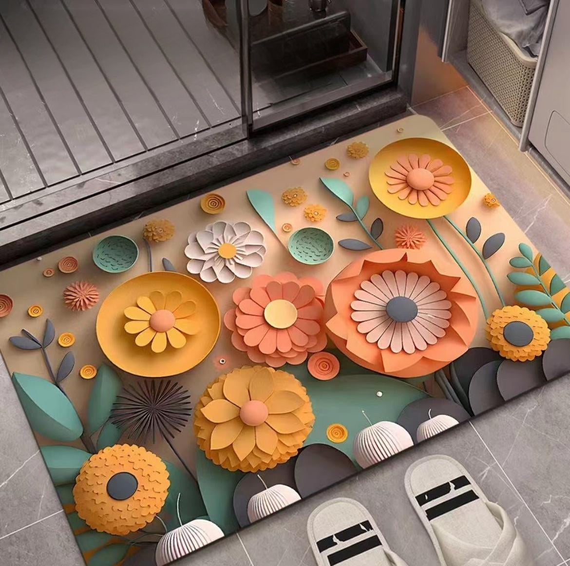 Anti-Slip Floor Mat for Kitchen and Bathroom Water Absorbent