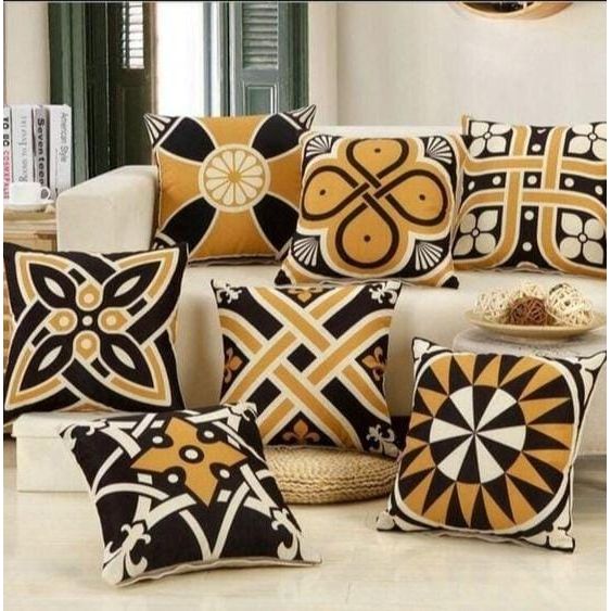 Creative Style Geometric Yellow Pillowcase Decor Cushion Sofa DIY Printed Pillow Chair Car Cushion Home Decoration