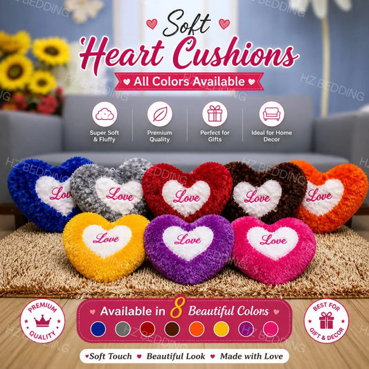 Romantic Heart Print Cushion Cover for Sofa & Bed