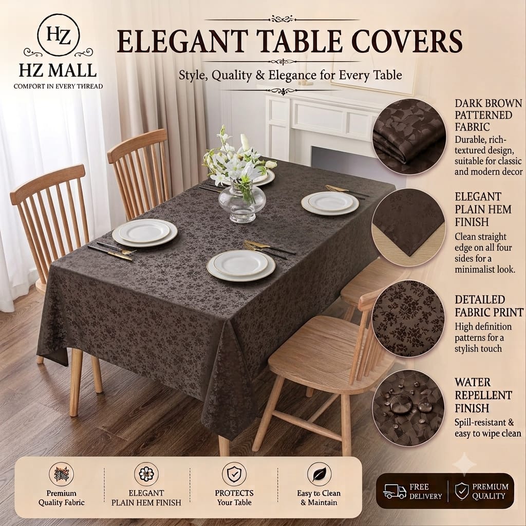 4 6 & 8 Seater Dark Brown Color Table Sheet