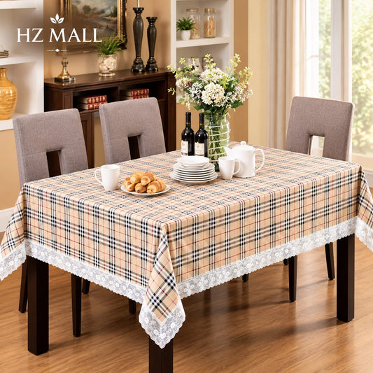 6 Seater Table Cover with Beautiful White Lace – Style B
