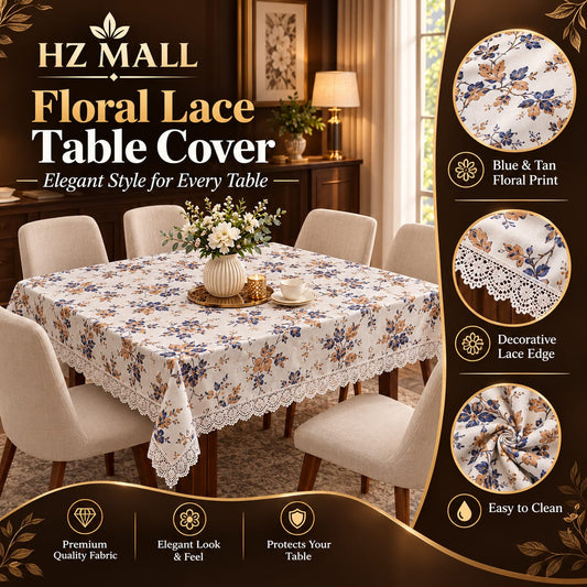 Waterproof Lace Border Table Cover (A)