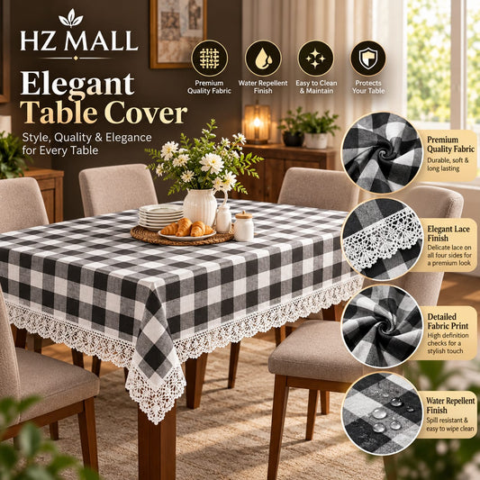 Waterproof Lace Border Table Cover (I)