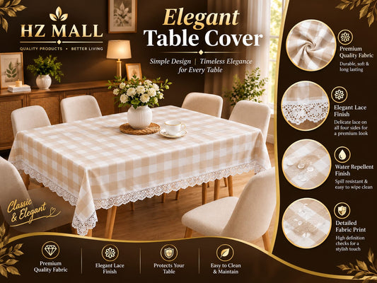 Waterproof Lace Border Table Cover (D)