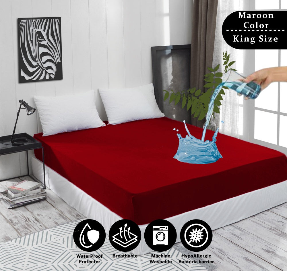 Single Bed Waterproof Mattress Cover King Size Matress Cover Water proof Double Bed Fitted Bedsheet & Mattress Protector