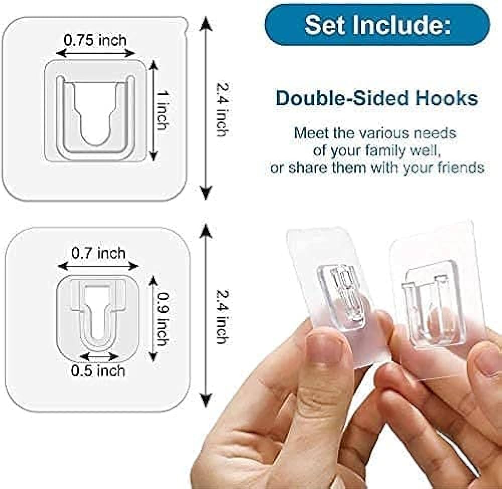 Double-Sided Adhesive Wall Hook Strong Traceless Hook Self Adhesive Invisible Hooks Kitchen Bedroom Organizer