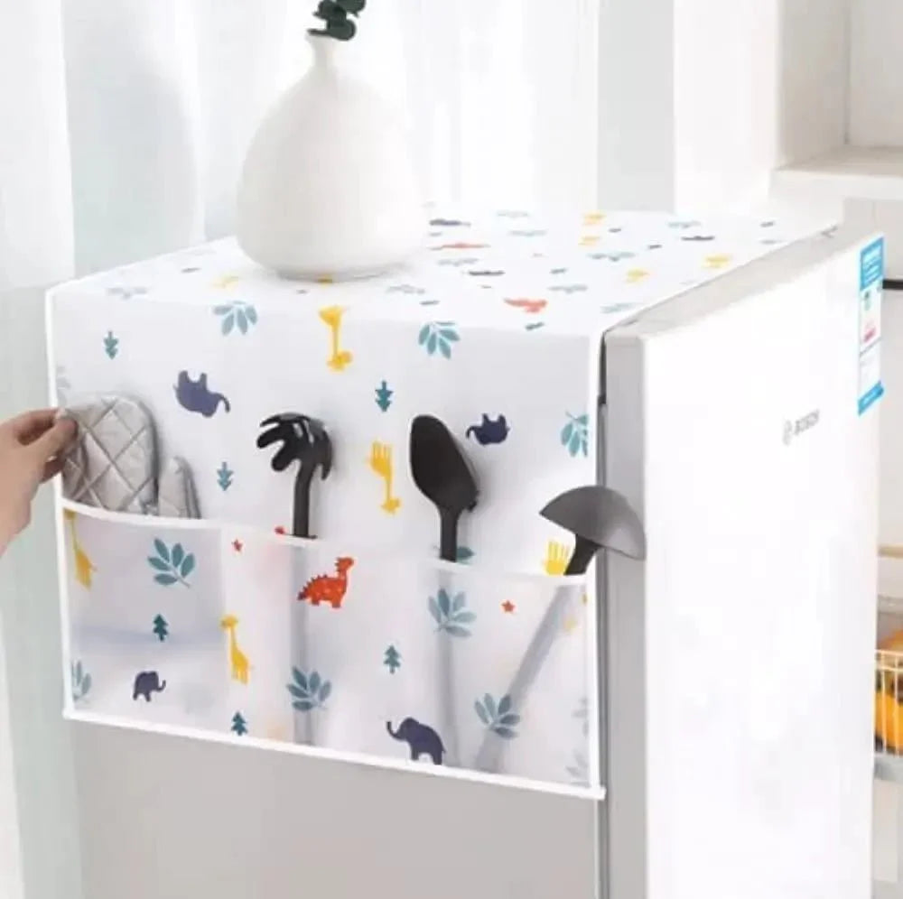 Dust-proof Fridge Cover With Pockets