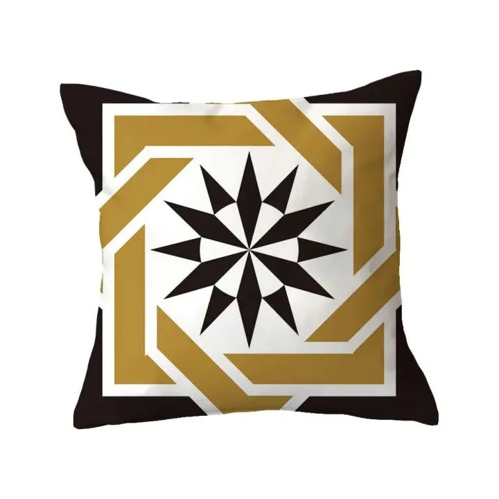 Creative Style Geometric Yellow Pillowcase Decor Cushion Sofa DIY Printed Pillow Chair Car Cushion Home Decoration