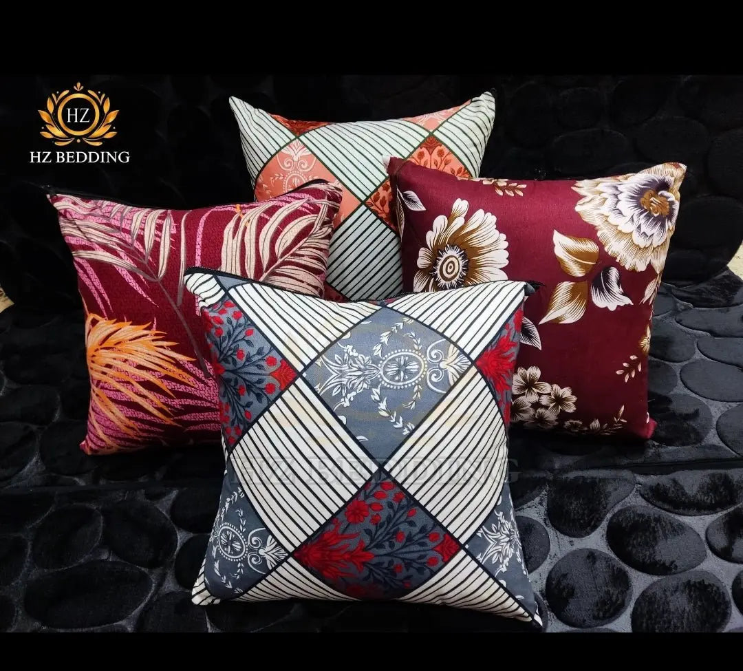 3D Printed Cotton Cushion Cover 15x15 Inch – Double Side Design