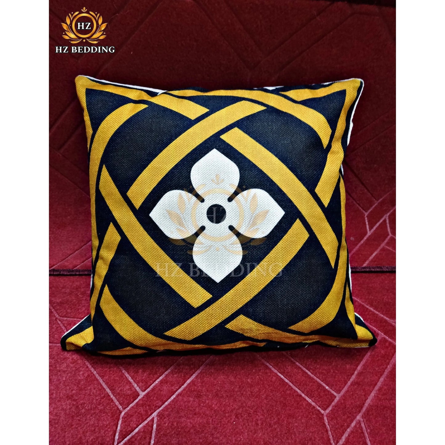 Geometric Yellow Cushion Cover 16x16