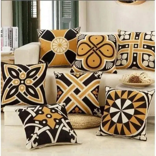 Geometric Yellow Cushion Cover 16x16