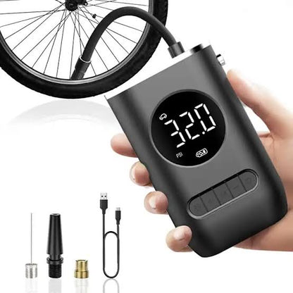USB Rechargeable Mini Air Compressor | Smart Tire Inflator for Car & Bike