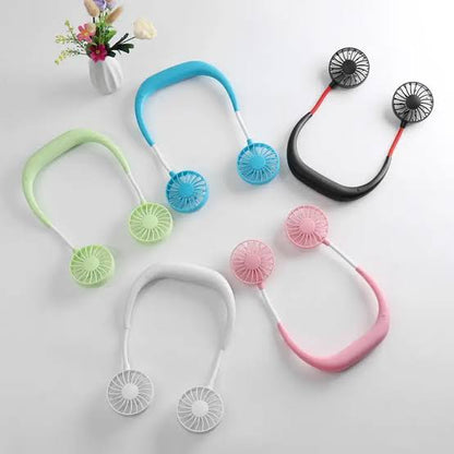 Portable Neck Fan – Hands-Free Rechargeable USB Wearable Personal Fan