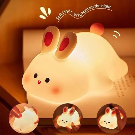 USB Rechargeable Bunny LED Night Light | Soft Silicone Nursery Lamp