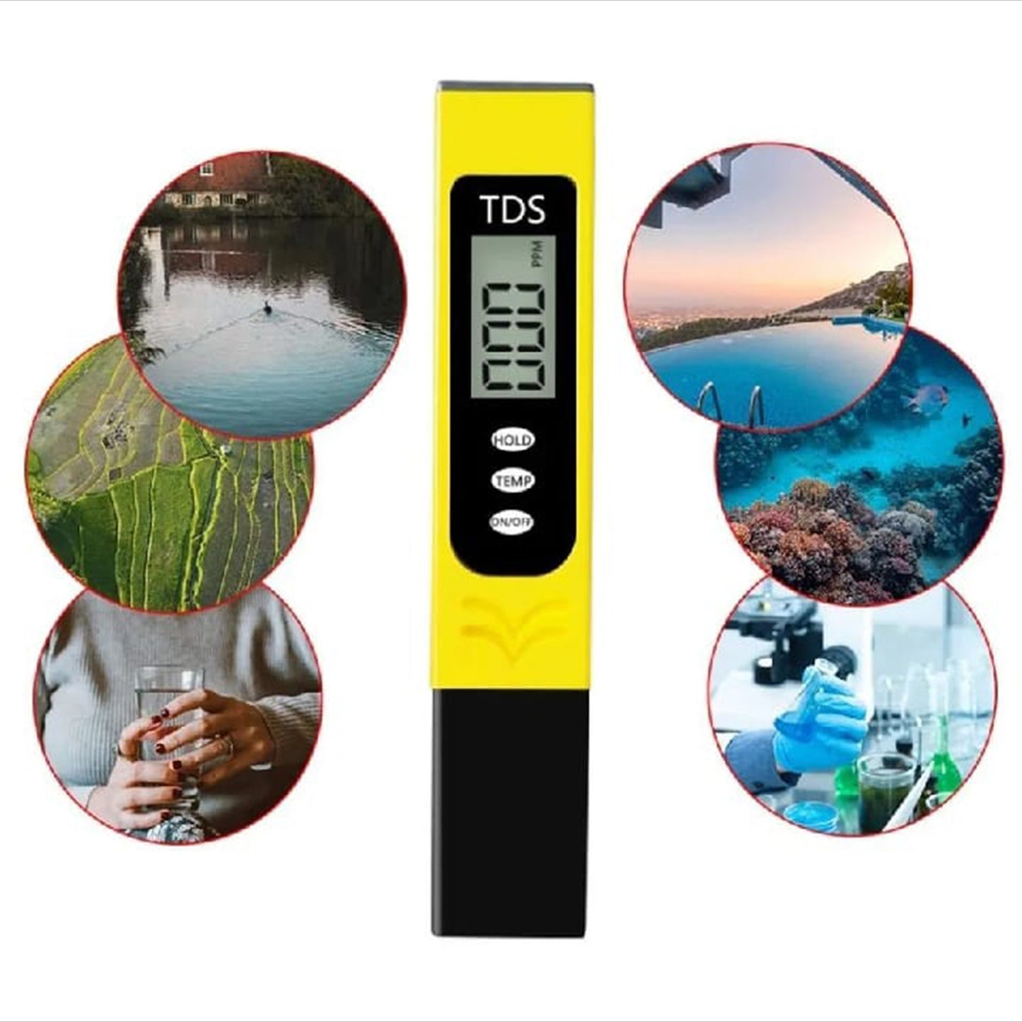 Digital TDS Meter for Water Quality Testing – 2 in 1 TDS & Temperature Tester | Accurate PPM Filter Pen for RO Drinking Water, Aquarium, Pool, Hanna Level Purity Check (0-9990 PPM)